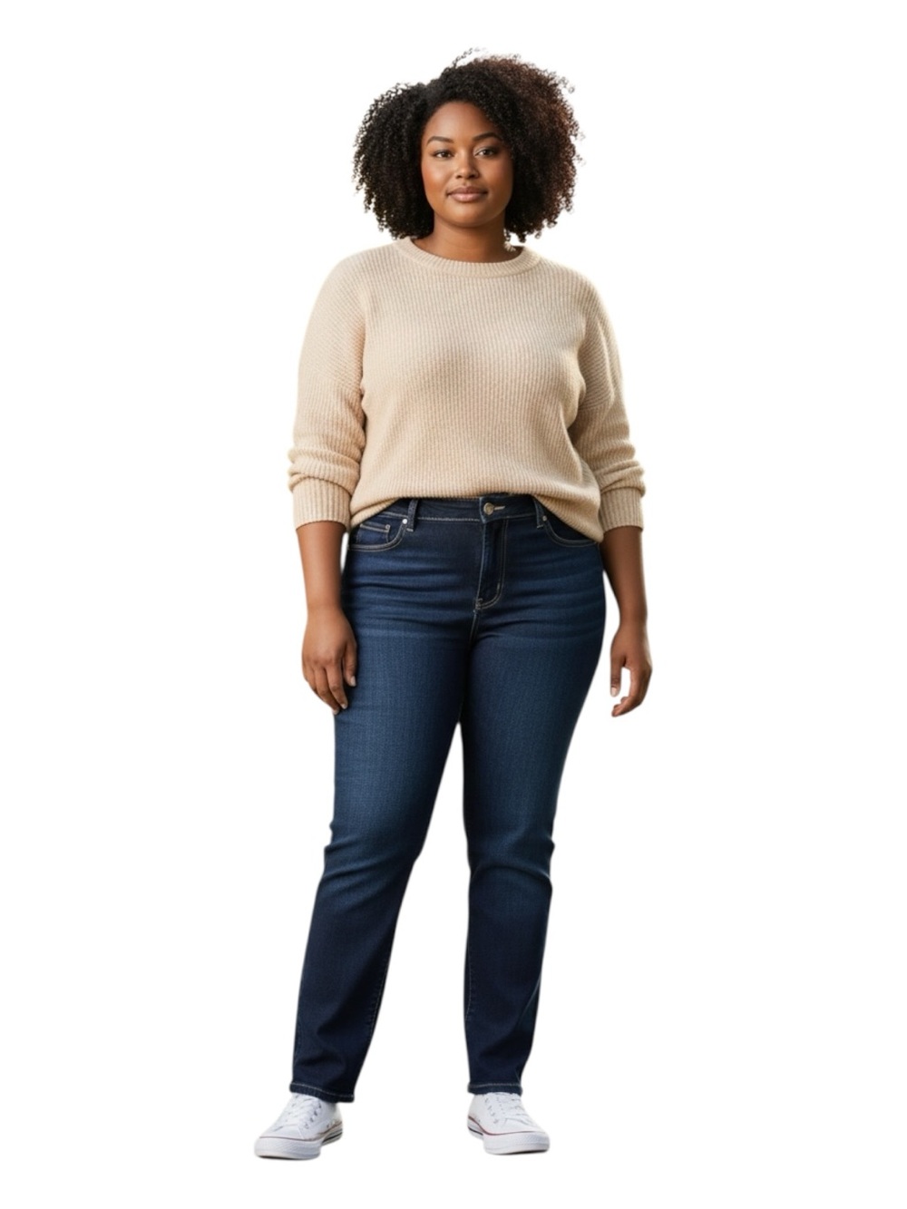 CJ Banks Plus Size 26W Straight Leg Jeans in Dark Blue Wash